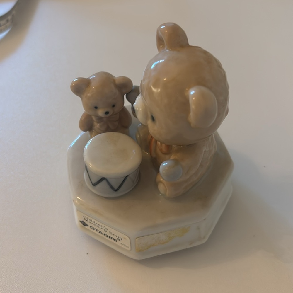 Vintage Otagiri Teddy Bear Drum Porcelain Music Box Children's Marching Song - Picture 5 of 10